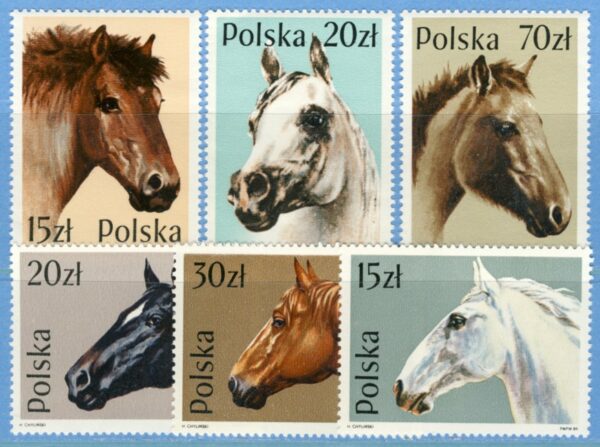 POLEN 1989 M3190-5** hästar 6 kpl