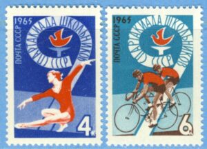 SOVJETUNIONEN 1965 M3105-6** gymnastik cykelsport 2 kpl