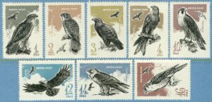 SOVJETUNIONEN 1965 M3146-53** fåglar 8 kpl (4K snedcentrerad)