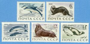 SOVJETUNIONEN 1971 M3913-7** havsdäggdjur 5 kpl