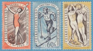 TJECKOSLOVAKIEN 1960 M1176-8** gymnastik skidor basket 3 kpl