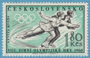 TJECKOSLOVAKIEN 1960 M1184** konståkning enda i serien