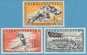 TJECKOSLOVAKIEN 1960 M1206-8** löpning gymnastik rodd 3 kpl