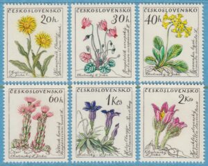 TJECKOSLOVAKIEN 1960 M1234-9** blommor 6 kpl