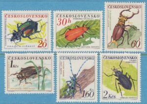 TJECKOSLOVAKIEN 1962 M1371-6** insekter 6 kpl