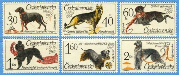 TJECKOSLOVAKIEN 1965 M1542-7** hundar 6 kpl