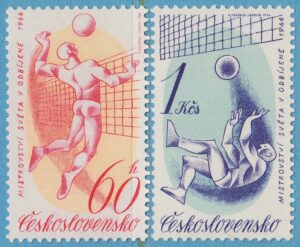 TJECKOSLOVAKIEN 1966 M1596-7** volleyboll 2 kpl