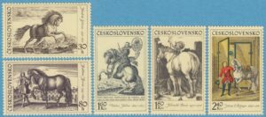 TJECKOSLOVAKIEN 1969 M1870-4** hästar i konsten 5 kpl