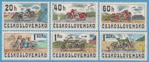 TJECKOSLOVAKIEN 1975 M2272-7** motorcyklar 6 kpl