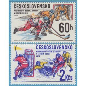 TJECKOSLOVAKIEN 1978 M2435-6** ishockey 2 kpl
