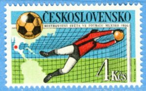 TJECKOSLOVAKIEN 1986 M2862** fotboll 1 kpl