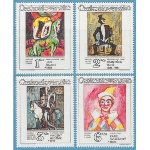 TJECKOSLOVAKIEN 1986 M2885-8** Cirkus och varité i konsten 4 kpl