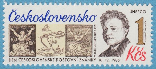 TJECKOSLOVAKIEN 1986 M2894** frimärkets dag 1 kpl