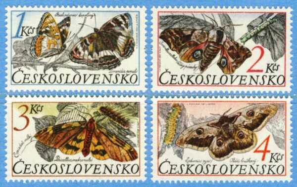 TJECKOSLOVAKIEN 1987 M2902-5** fjärilar 4 kpl