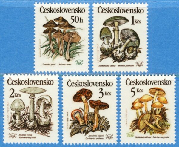 TJECKOSLOVAKIEN 1989 M3017-21** svampar 5 kpl