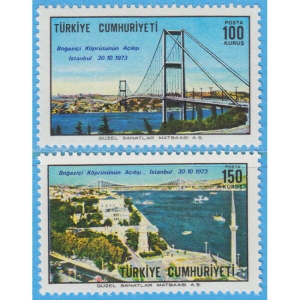 TURKIET 1973 M2305-6** Bosporenbron 2 kpl