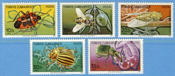 TURKIET 1982 M2611-5** insekter 5 kpl