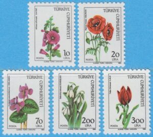 TURKIET 1984 M2682-6** blommor 5 kpl