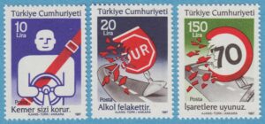 TURKIET 1987 M2766-8** trafiksäkerhet 3 kpl