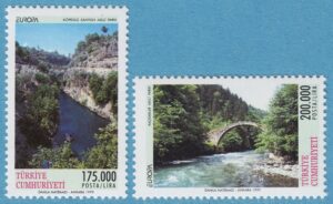 TURKIET 1999 M3179-80** Europa – nationalparker med bro 2 kpl