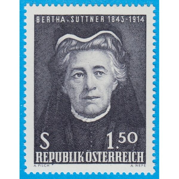 ÖSTERRIKE 1965 M1199** Bertha Suttner - författare 1 kpl