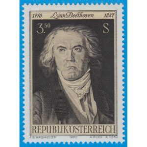 ÖSTERRIKE 1970 M1352** Ludwig van Beethoven – kompositör 1 kpl