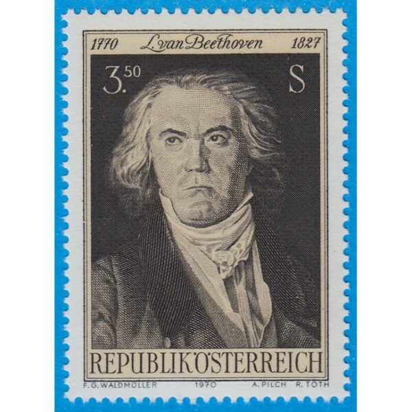 ÖSTERRIKE 1970 M1352** Ludwig van Beethoven - kompositör 1 kpl