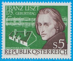 ÖSTERRIKE 1986 M1866** Franz Liszt – kompositör 1 kpl