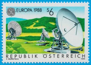 ÖSTERRIKE 1988 M1922** Europa Cept – satelitstation 1 kpl