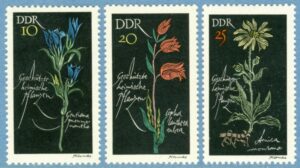 DDR 1966 M1242-4** blommor 3 kpl