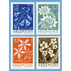 ARGENTINA 1960 M754-7** blommor 4 kpl