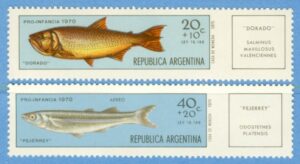ARGENTINA 1971 M1079-80** fiskar 2 kpl