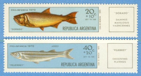 ARGENTINA 1971 M1079-80** fiskar 2 kpl
