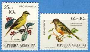 ARGENTINA 1972 M1119-20** fåglar – 2 kpl