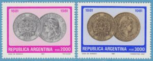 ARGENTINA 1981 M1539-40** mynt 2 kpl