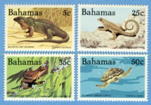 BAHAMAS 1984 M575-8** groddjur & kräldjur 4 kpl