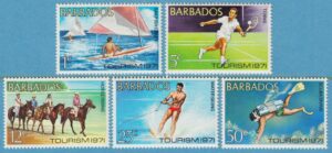 BARBADOS 1971 M326-30** turism 5 kpl