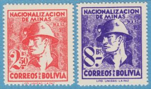 BOLIVIA 1953 M521-2** gruvarbetare 2 kpl