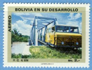 BOLIVIA 1973 M857** järnväg, enda i serien