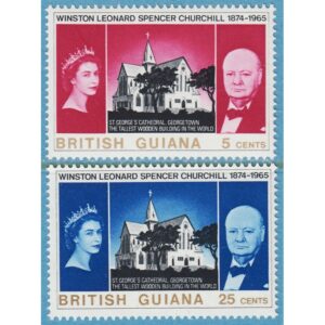 BRITISH GUIANA 1966 M236-7** katedral 2 kpl