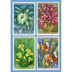 BRITISH HONDURAS 1969 M223-6** orkidéer 4 kpl