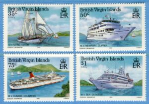 BRITISH VIRGIN ISLANDS 1986 M537-40** kryssningsfartyg 4 kpl