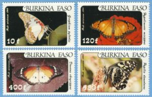 BURKINA FASO 1984 M972-5** fjärilar 4 kpl