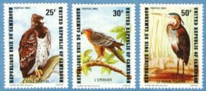 KAMERUN 1983 M1011-3** fåglar 3 kpl