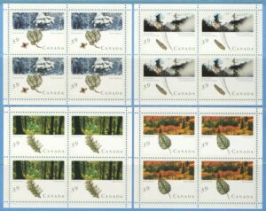 CANADA 1990 M1191-4Klb** skogen – 4 kpl i fyrblock