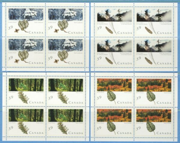 CANADA 1990 M1191-4Klb** skogen - 4 kpl i fyrblock