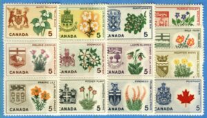 CANADA 1964 M362-74** blommor provinsvapen 13 kpl