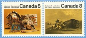 CANADA 1972 M500-1** prärieindianer med buffeljakt 2 kpl