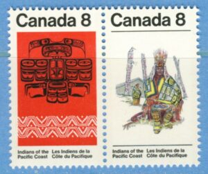 CANADA 1974 M549-50** indianer från Pacifickusten 2 kpl