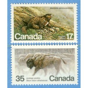 CANADA 1981 M794-5** murmeldjur bison 2 kpl